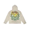 Beige Studded Floral Zip-Up Hoodie Beige Studded Floral Zip-Up Hoodie