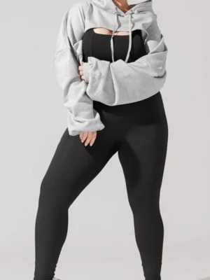 Heather Grey Super Cropped Hoodie