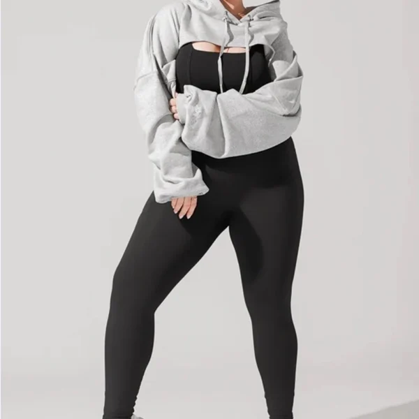 Heather Grey Super Cropped Hoodie Heather Grey Super Cropped Hoodie