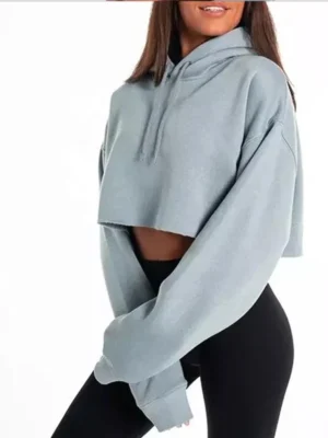 Womens Vintage Wash Cropped Hoodie