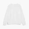 White Oversized Raglan Sleeve Cropped Sweatshirt