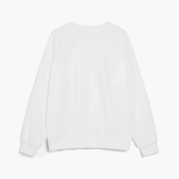White Oversized Raglan Sleeve Cropped Sweatshirt
