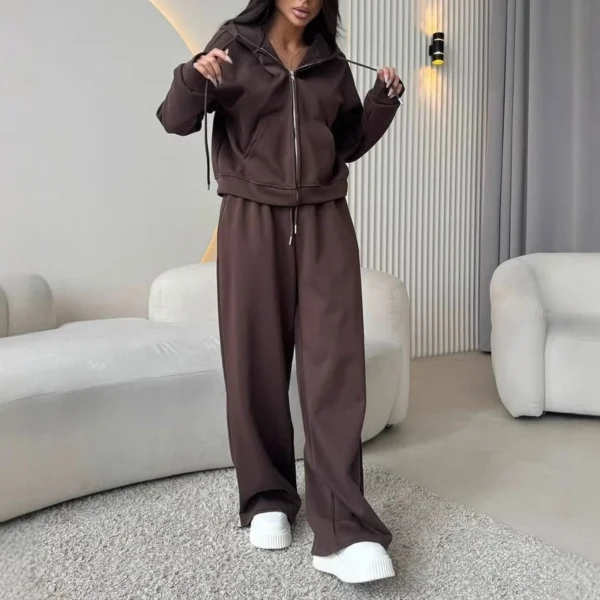 Womens Pink Zip Up Wide Leg Tracksuit