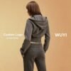 Charcoal Custom Logo Cropped Flare Pants Tracksuit