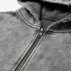 Vintage Washed Distressed Zip Up Hoodie