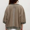 Mocha Washed Exposed-Seam Oversized Sweatshirt