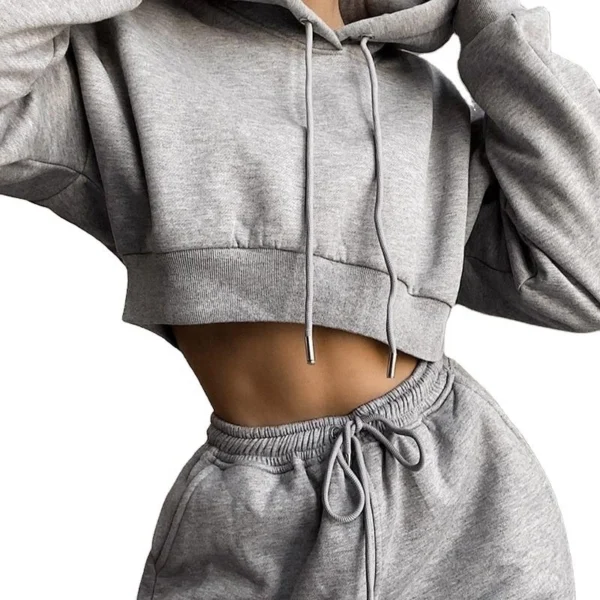 White Heather Grey Cropped Oversized Hoodie White Heather Grey Cropped Oversized Hoodie