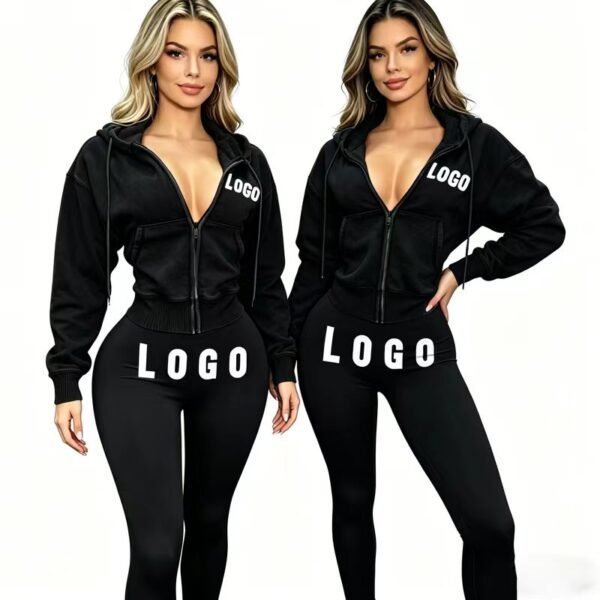 Multi Color Custom Logo Acid Wash Cropped Tracksuit Multi Color Custom Logo Acid Wash Cropped Tracksuit