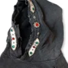 Black Distressed Jewel-Embellished Hoodie Black Distressed Jewel-Embellished Hoodie