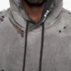 Grey Washed Distressed Oversized Hoodie Grey Washed Distressed Oversized Hoodie