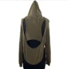 Olive Open-Back Curved Hem Oversized Hoodie