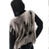 Grey Two-Piece Distressed Layered Hoodie Grey Two-Piece Distressed Layered Hoodie