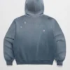 Blue Washed Floral Embroidered Zip-Up Hoodie Blue Washed Floral Embroidered Zip-Up Hoodie