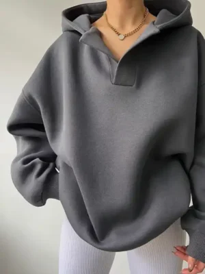 Womens Oversized V Neck Hoodie Sweatshirt Womens Oversized V Neck Hoodie Sweatshirt