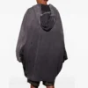 Grey Washed Distressed Oversized Zip-Up Hoodie Grey Washed Distressed Oversized Zip-Up Hoodie