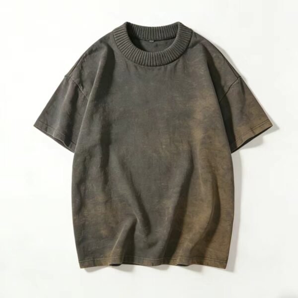 300GSM Vintage Washed Rib Neck Oversized Tee 300GSM Vintage Washed Rib Neck Oversized Tee