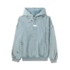 Light Blue Washed Distressed Pullover Hoodie Light Blue Washed Distressed Pullover Hoodie