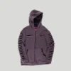 Purple Distressed Plaid-Lined Zip-Up Hoodie Purple Distressed Plaid-Lined Zip-Up Hoodie