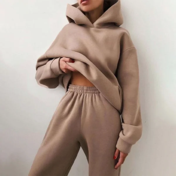 Womens Cropped Hoodie Jogger Set