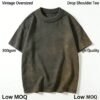 300GSM Vintage Washed Rib Neck Oversized Tee