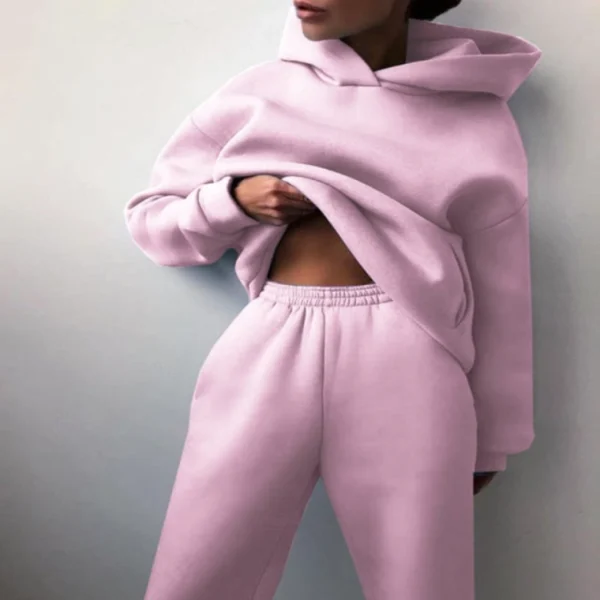 Womens Cropped Hoodie Jogger Set
