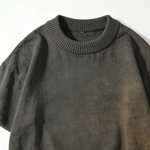 300GSM Vintage Washed Rib Neck Oversized Tee 300GSM Vintage Washed Rib Neck Oversized Tee