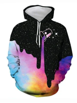 Galaxy Drip Print Casual Hoodie Galaxy Drip Print Casual Hoodie