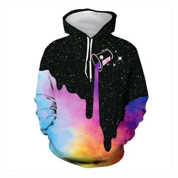 Galaxy Drip Print Casual Hoodie