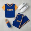 Blue Orange Colorblock Crop Top & Pants Set Blue Orange Colorblock Crop Top & Pants Set