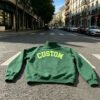 Green Custom Mock Neck Oversized Sweatshirt