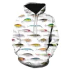 Fishing Print Casual Pullover Hoodie