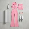 Pink HKWY 3-Piece Flare Active Set Pink HKWY 3-Piece Flare Active Set