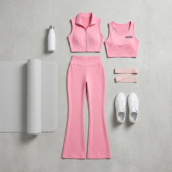 Pink HKWY 3-Piece Flare Active Set Pink HKWY 3-Piece Flare Active Set