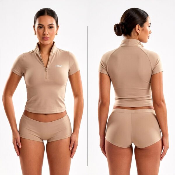 Beige HKWY Half-Zip 2-Piece Active Set Beige HKWY Half-Zip 2-Piece Active Set