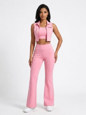 Pink HKWY 3-Piece Flare Active Set