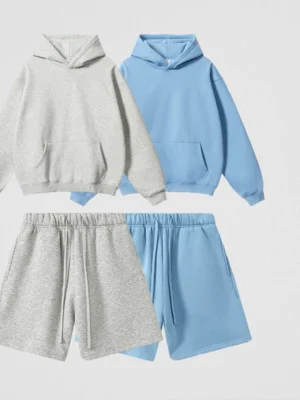 Multi-Color Oversized Hoodie & Shorts Set