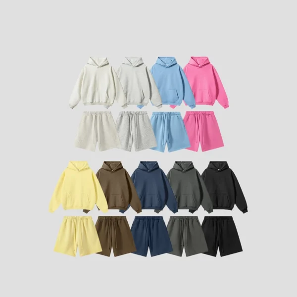 Multi-Color Oversized Hoodie & Shorts Set