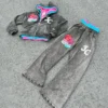 Colorful Patch Acid Wash Cropped Zip Tracksuit Colorful Patch Acid Wash Cropped Zip Tracksuit