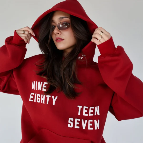 Vibrant Red Oversized Letter Print Tracksuit Vibrant Red Oversized Letter Print Tracksuit