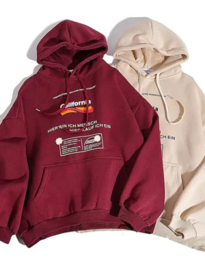 California Slogan Print Oversized Hoodie California Slogan Print Oversized Hoodie