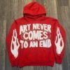 Art Never Comes To An End Flame Patch Oversized Hoodie Art Never Comes To An End Flame Patch Oversized Hoodie