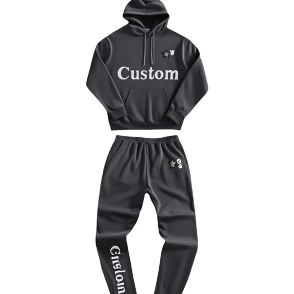 Graffiti Print Side Stripe Zip-Up Tracksuit