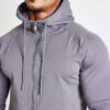 Men Slim Fit Raglan Full Zip Athletic Training Hooded Jacket