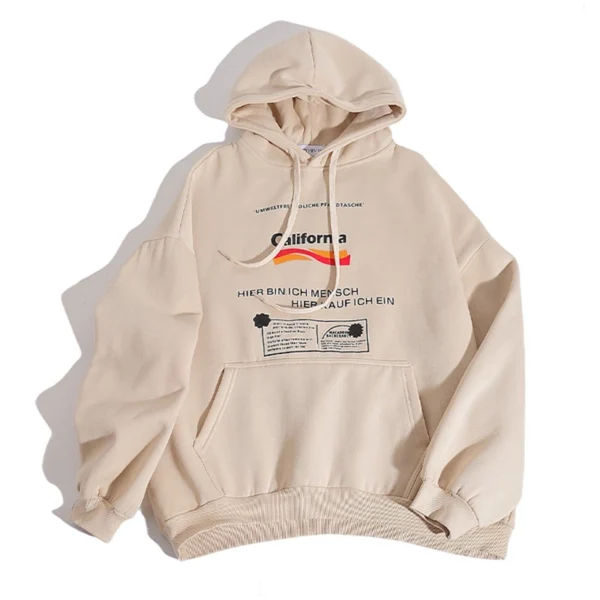 California Slogan Print Oversized Hoodie