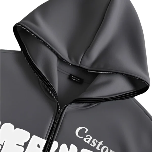 Graffiti Print Side Stripe Zip-Up Tracksuit