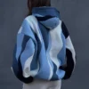 Wave Color Block Drawstring Hem Oversized Hoodie