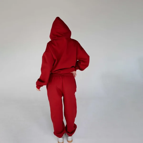 Vibrant Red Oversized Letter Print Tracksuit Vibrant Red Oversized Letter Print Tracksuit