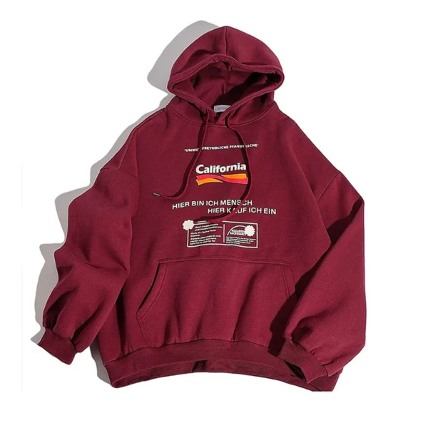 California Slogan Print Oversized Hoodie