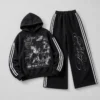Anime Print Side Stripe Hoodie & Pants Set Anime Print Side Stripe Hoodie & Pants Set