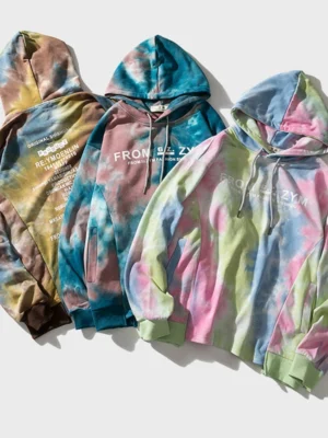 Pastel Tie-Dye Oversized Hoodie With Text Print Pastel Tie-Dye Oversized Hoodie With Text Print